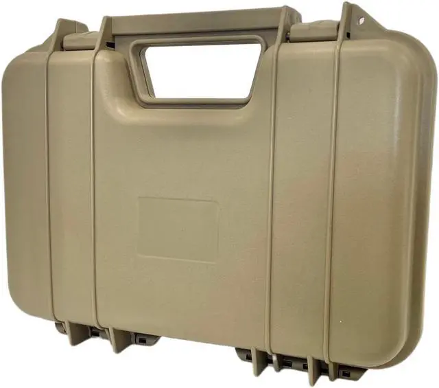 Alt view image 5 of 7 - Hard Pistol Case Foam Padded Sporting Goods Airsoft BB Guns Storage Carrying Handle Lockable - Tan