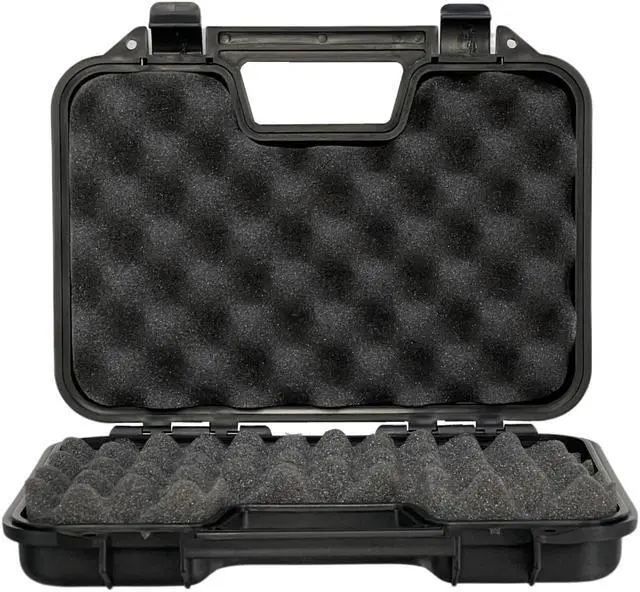 Alt view image 2 of 7 - Hard Pistol Case Foam Padded Sporting Goods Airsoft BB Guns Storage Carrying Handle Lockable - Black