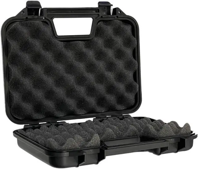 Alt view image 3 of 7 - Hard Pistol Case Foam Padded Sporting Goods Airsoft BB Guns Storage Carrying Handle Lockable - Black