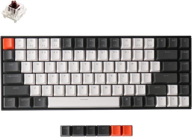 Keychron K2 Bluetooth Wireless Mechanical Keyboard Compact 75% Layout 84  Keys Hot-swappable Gateron Brown Switch White LED Backlit Gaming Keyboard  for Mac Windows 