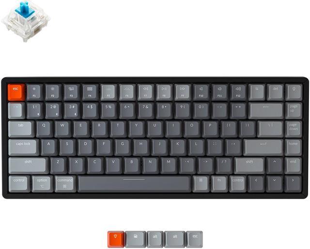 Keychron K2 75% Layout Bluetooth Wireless/USB Wired Mechanical Gaming  Keyboard Mechanical Blue Switch, Compact 84 Keys Computer Keyboard for Mac  