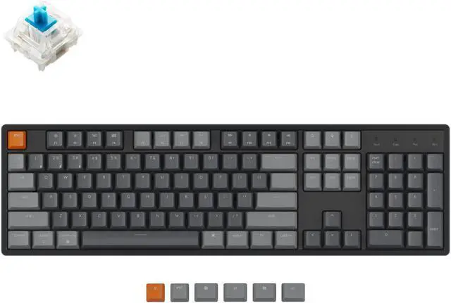 Main image of Keychron K10 Full Size Layout RGB Hot-Swappable Mechanical Keyboard for Mac Windows, Multitasking 104-Key Bluetooth Wireless/USB Wired Gaming Keyboard with Gateron G Pro Blue Switch Aluminum Frame