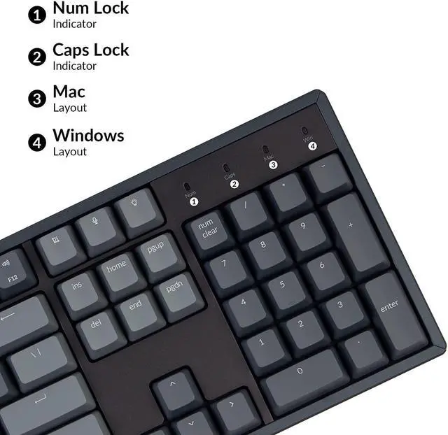 Alt view image 5 of 7 - Keychron K10 Full Size Layout RGB Hot-Swappable Mechanical Keyboard for Mac Windows, Multitasking 104-Key Bluetooth Wireless/USB Wired Gaming Keyboard with Gateron G Pro Blue Switch Aluminum Frame