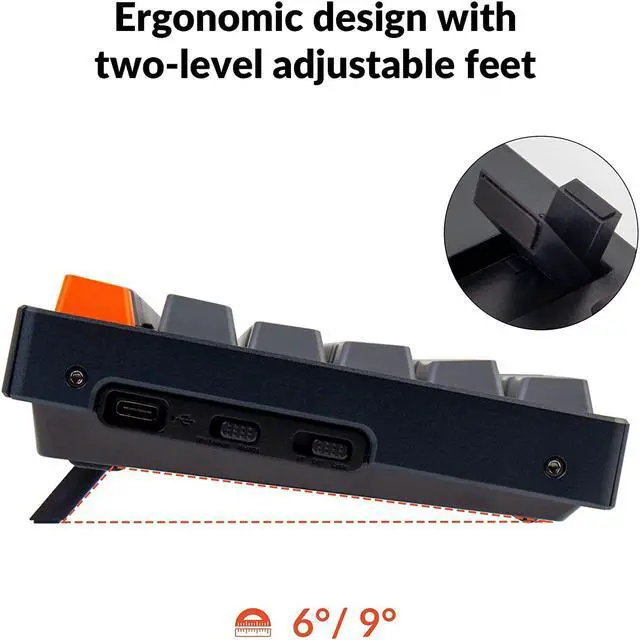 Alt view image 6 of 7 - Keychron K10 Full Size Layout RGB Hot-Swappable Mechanical Keyboard for Mac Windows, Multitasking 104-Key Bluetooth Wireless/USB Wired Gaming Keyboard with Gateron G Pro Blue Switch Aluminum Frame