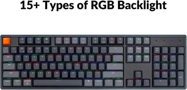 Alt view image 7 of 7 - Keychron K10 Full Size Layout RGB Hot-Swappable Mechanical Keyboard for Mac Windows, Multitasking 104-Key Bluetooth Wireless/USB Wired Gaming Keyboard with Gateron G Pro Blue Switch Aluminum Frame