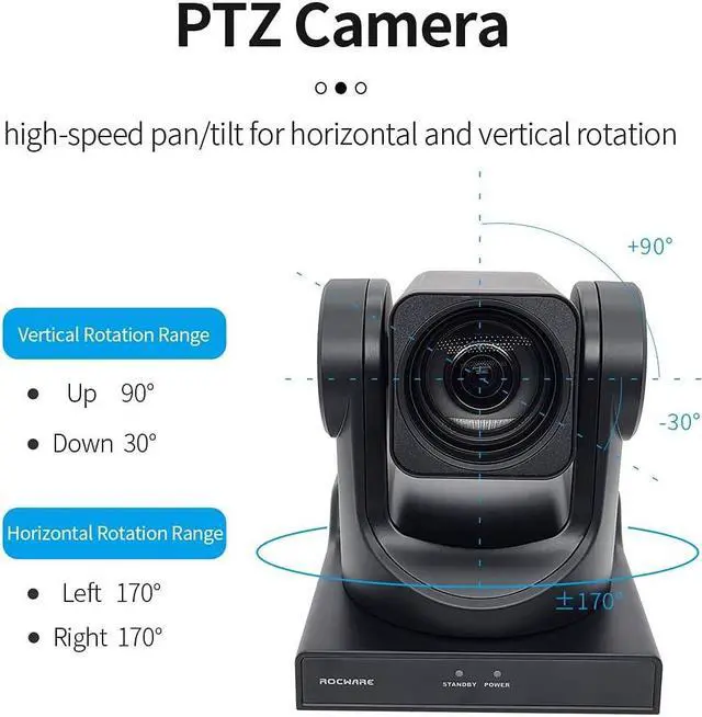 Alt view image 5 of 7 - 2022 New White NDI PTZ Camera 12x + 16x Zoom NDI | HX2 Live Streaming Camera with USB3.0 C HDMI and IP Outputs