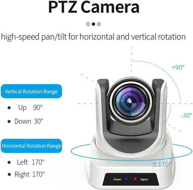 Alt view image 5 of 6 - SMTAV NDI activated Camera, 20x Optical + 16x Digital Zoom,high-Speed PTZ,3G-SDI+HDMI+IP Streaming Outputs, Support NDI, Support POE, Video Conference Camera Black
