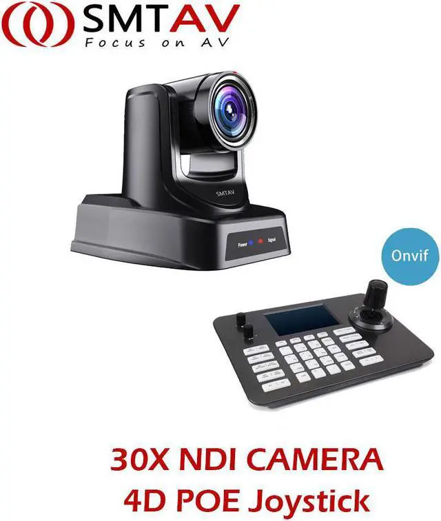Main image of SMTAV 1PCS POE 30x NDI PTZ Camera and 1PCS 4D POE Joystick Network PTZ Controller Group Sales