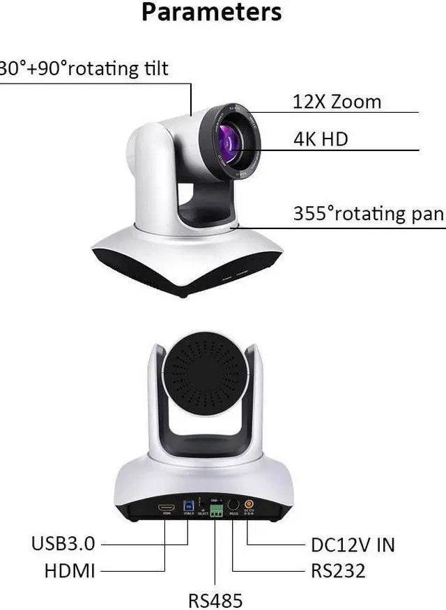 Alt view image 3 of 6 - New 4K 12x USB HDMI Streaming Camera PTZ Video Conference Camera for Church Business Metting
