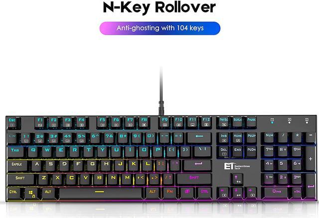 Mechanical Gaming Keyboard RGB Backlit Keys Computer Keyboard