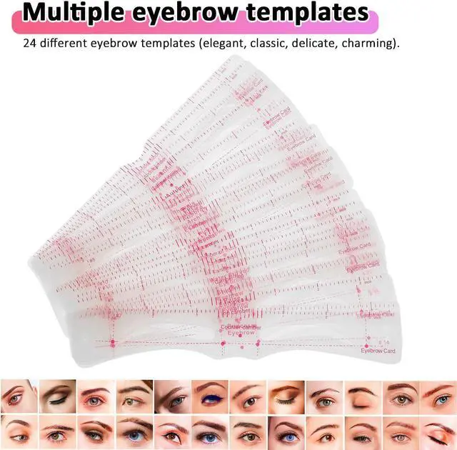 Alt view image 2 of 6 - 24PCS Eyebrow Shaping Stencil Grooming Shaper Stencils Makeup Template Tool Kits