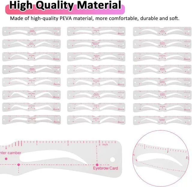 Alt view image 4 of 6 - 24PCS Eyebrow Shaping Stencil Grooming Shaper Stencils Makeup Template Tool Kits