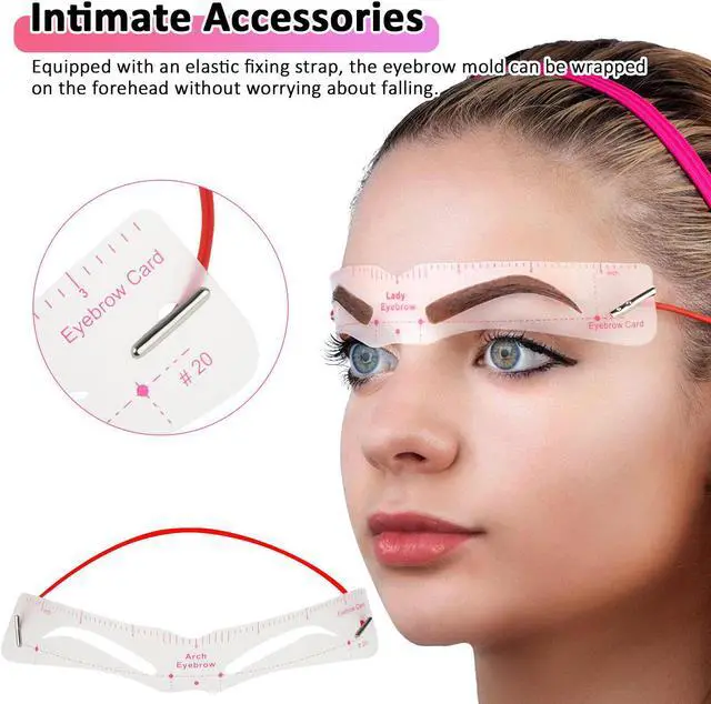 Alt view image 5 of 6 - 24PCS Eyebrow Shaping Stencil Grooming Shaper Stencils Makeup Template Tool Kits