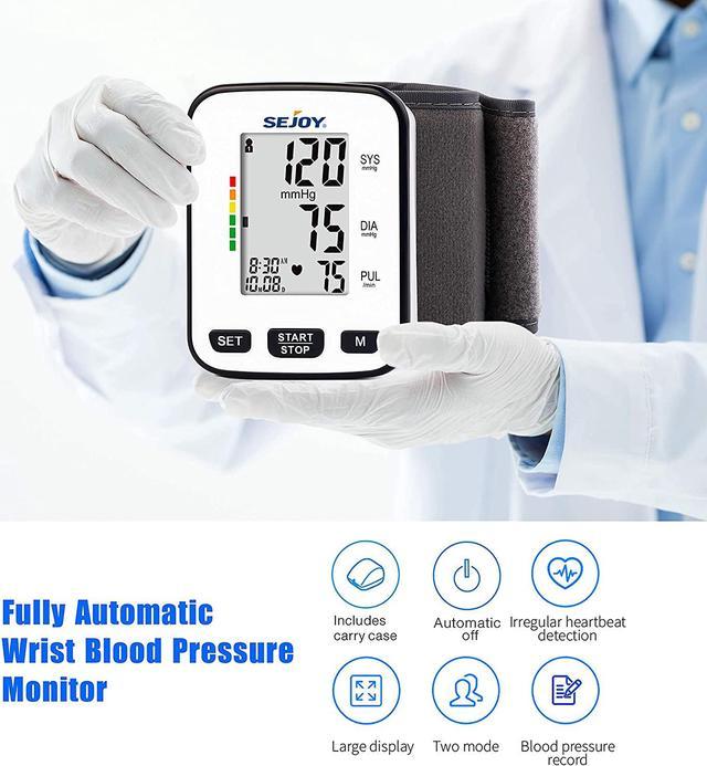 MEDSE Blood Pressure Monitor with Irregular Heartbeat Indicator, Automatic,  Precision Accuracy, Large Blood Pressure Monitor LCD Display, Voice Active,  Multi-User Memory Heart Rate Cuffs, (Wrist) 