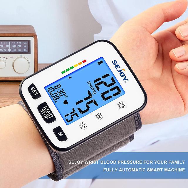 Blood Pressure Machine Wrist, Automatic Digital BP Monitor Cuff, Large  Backlit Display, Irregular Heartbeat & Hypertension Detector, Wrist