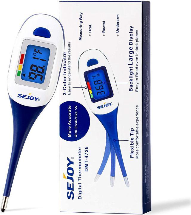 Digital Thermometer for Fever, Quick Reading Waterproof Oral Thermometer  with Fever Indicator. Best for Baby Kids and Adults