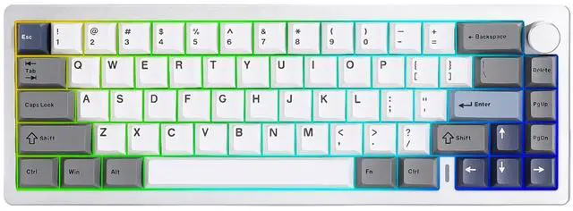 Main image of YUNZII AL68 Wireless Mechanical Keyboard, CNC Aluminum, Compact 65% Layout with Knob, QMK/VIA Custom Gasket Gaming Keyboard, Hot Swap RGB Backlit, BT/2.4G/USB-C for Mac/Win (Silver, Milk V2 Switch)