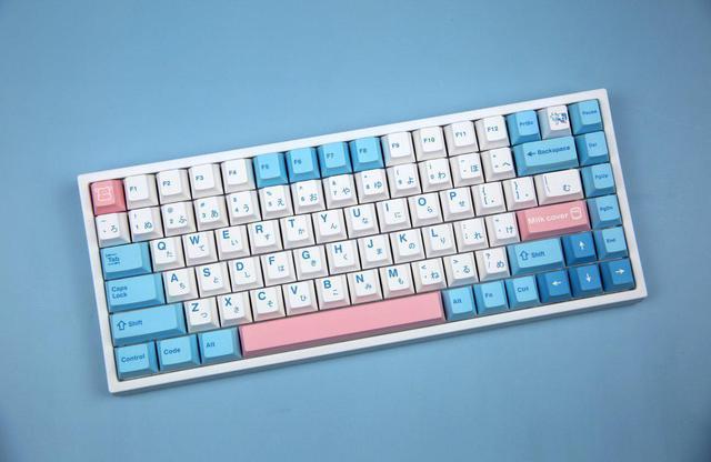 YUNZII Milk Keycap Set, 140 keycaps PBT Sublimation keycaps Cherry