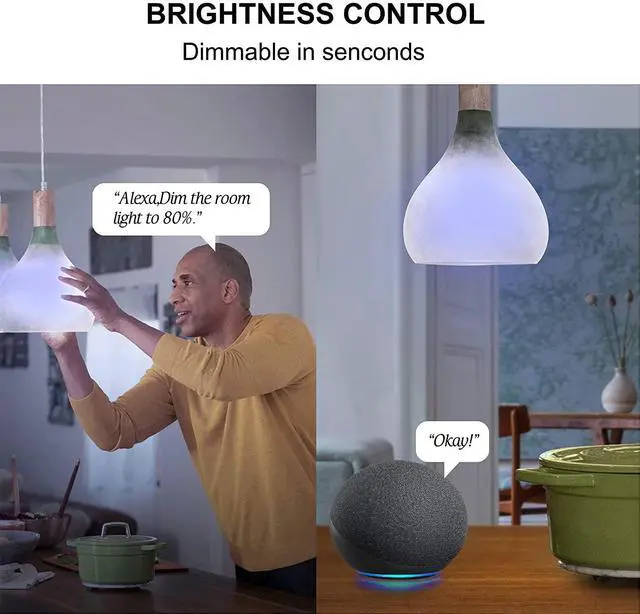 Alt view image 4 of 7 - Sengled Smart Bulb, Color Changing Smart Bulbs Work with Alexa & Google Home, WiFi Light Bulbs No Hub Required A19 RGB Multicolor LED Light Bulb 60W Equivalent 800LM, 4 Pack