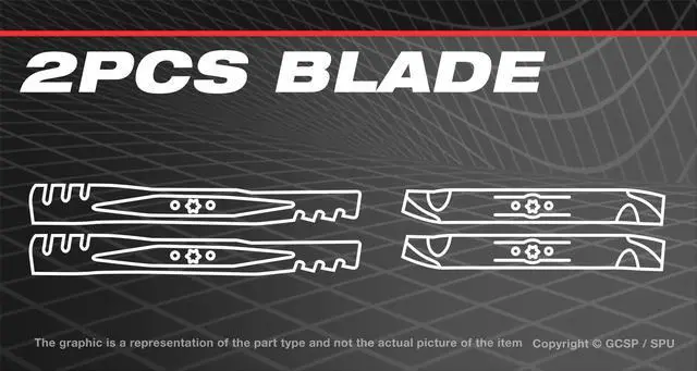 Main image of 2PCS Blade For Yard Machine 11A-B1BE729 12A-A1BA729 11A-B0S5700 Lawn Mower 140cc