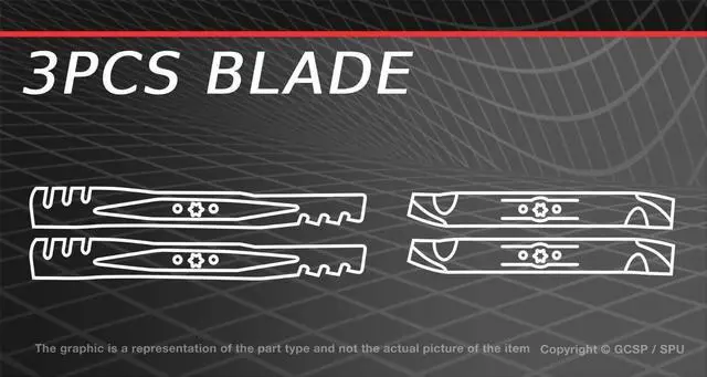 Main image of 3PCS Blade For Craftsman G8600 Tractor 1417A3ZW099 1427A3ZW099 247.204470