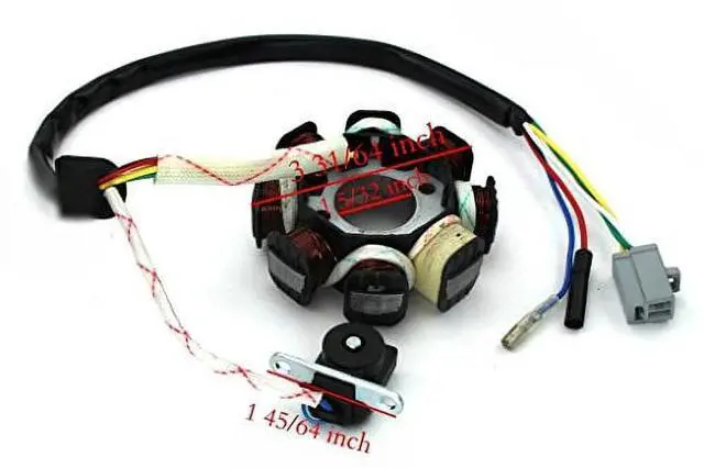 Alt view image 2 of 2 - 8 Coil Magneto Stator GY6 50cc Scooter Moped Alternator 8 pole 50 cc Ice Taotao