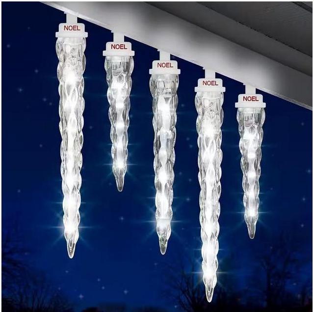 Shooting Star 8 White Christmas LED Icicle Lights LightShow