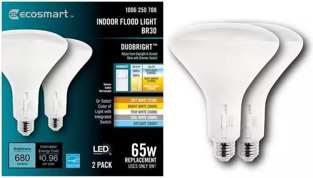 EcoSmart 150-Watt Equivalent BR30 2024 CEC Dimmable LED Light with Selectable Color