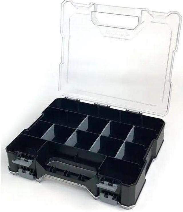 Husky 34-Compartment Plastic Double Sided Small Parts Organizer, Black