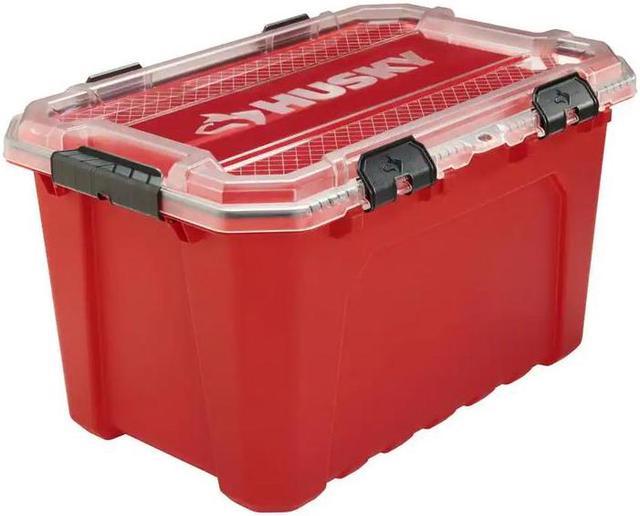 20-Gal. Professional Duty Waterproof Storage Container with Hinged Lid in  Red Husky # 246842 # 1004784796 