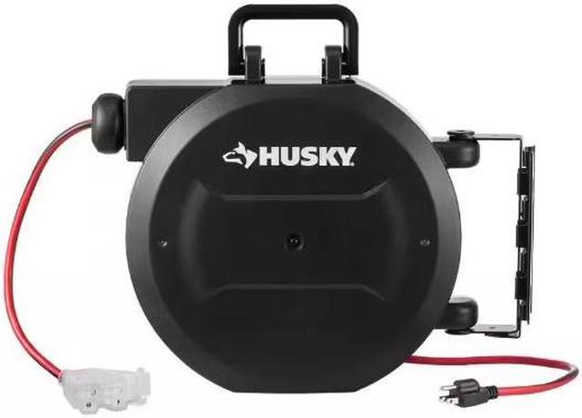 50 ft. 14/3 Medium Duty Indoor/Outdoor Extension Cord Reel with Multiple  Outlet Triple Tap End, Black Husky # LTS-XP001 # 1009567301 