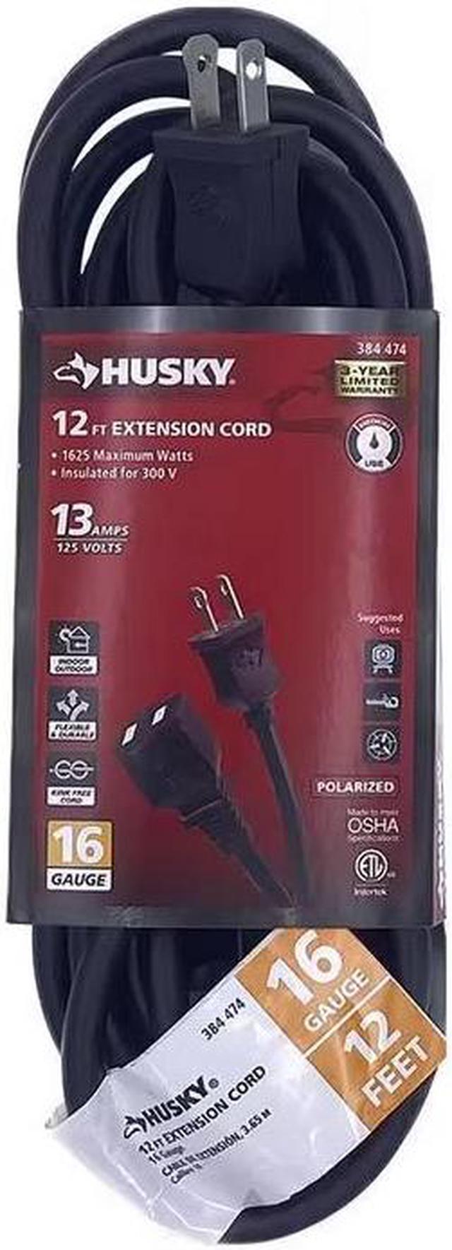 12 ft. 16/2 Medium Duty Indoor/Outdoor Extension Cord, Black Husky # FSEX07  # 384474 
