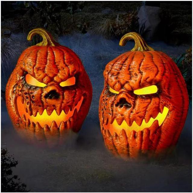 Selling Home Accents Holiday 21” Grimacing LED Rotten Pumpkin Jack O' Lantern Halloween