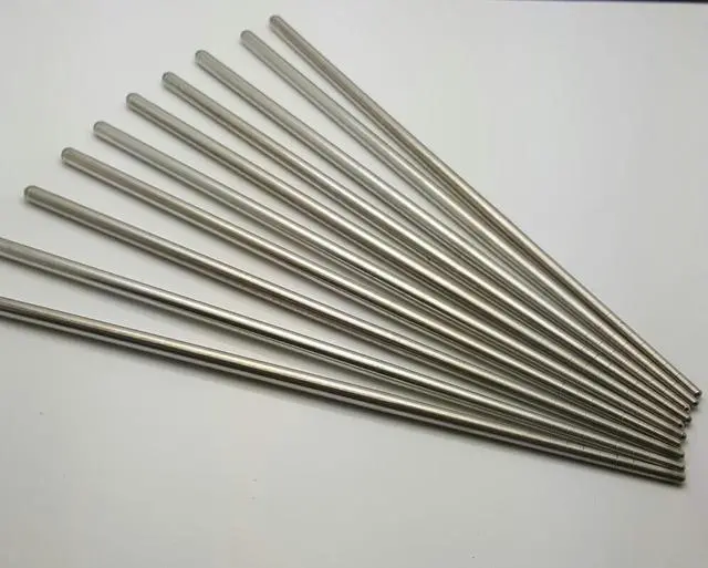 Main image of 10 Pcs (5 Pairs) Tapered Silver Stainless Steel Chopsticks