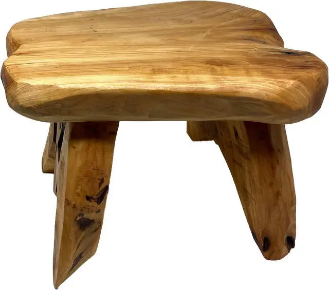 Alt view image 3 of 6 - THY Collectibles Natural Tree Stump Stool Live Edge Cedar Wood Plant Stand, Stool, Garden Bench, Side Table L13" x W11" x H9.5"