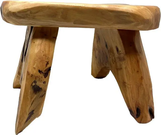 Alt view image 2 of 6 - THY Collectibles Natural Tree Stump Stool Live Edge Cedar Wood Plant Stand, Stool, Garden Bench, Side Table L13" x W11" x H9.5"
