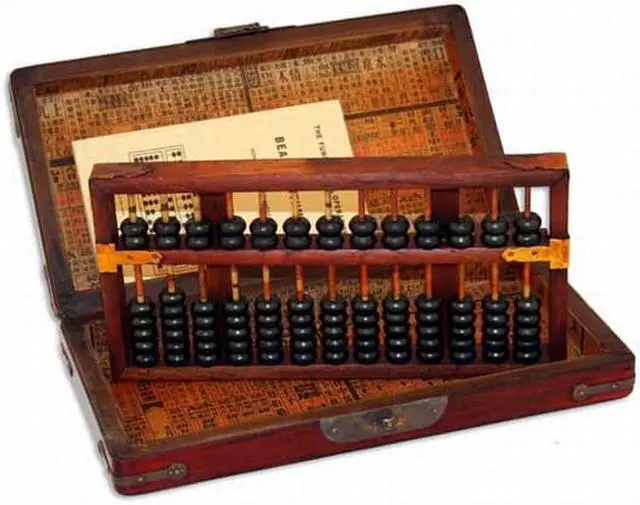 Main image of Asian Home Vintage Chinese Wooden Bead Arithmetic Abacus W. Instruction