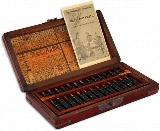 Alt view image 3 of 3 - Asian Home Vintage Chinese Wooden Bead Arithmetic Abacus W. Instruction