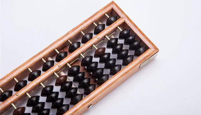 Alt view image 2 of 2 - THY COLLECTIBLES Vintage-Style 17 Digit Rods Wooden Abacus Soroban Chinese Japanese Calculator Counting Tool w/ Reset Button 14"