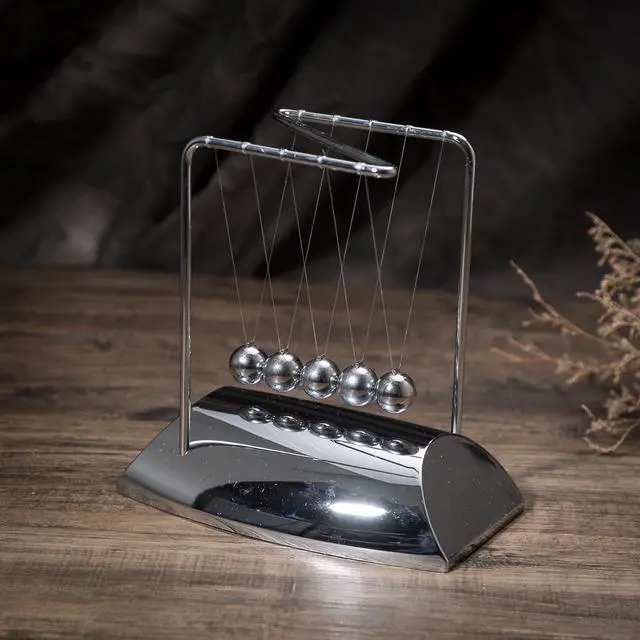 Alt view image 3 of 4 - THY COLLECTIBLES Unique Z-Shape Newtons Cradle Balance Balls with Mirror 7 inch Desk Top Decoration Kinetic Motion Toy for Home and Office