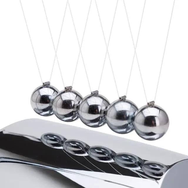 Alt view image 4 of 4 - THY COLLECTIBLES Unique Z-Shape Newtons Cradle Balance Balls with Mirror 7 inch Desk Top Decoration Kinetic Motion Toy for Home and Office