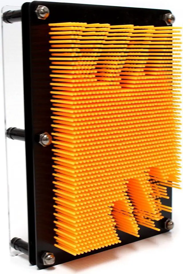 Alt view image 2 of 4 - THY COLLECTIBLES 3D Pin Art Board - Classic Pin Art Toy Sculpture Pin Impression Mold 3-Dimensional 5" x 7" (Yellow)