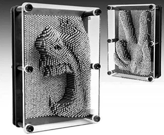 Alt view image 2 of 4 - THY COLLECTIBLES 3D Pin Art Board - Classic Pin Art Toy Sculpture Pin Impression Mold 3-Dimensional - Plastic Frame and Metal Pins (5" X 7")