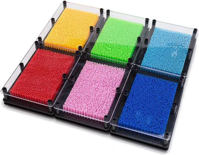 Alt view image 4 of 4 - THY COLLECTIBLES 3D Pin Art Board - Classic Pin Art Toy Sculpture Pin Impression Mold 3-Dimensional 5" x 7" (Yellow)