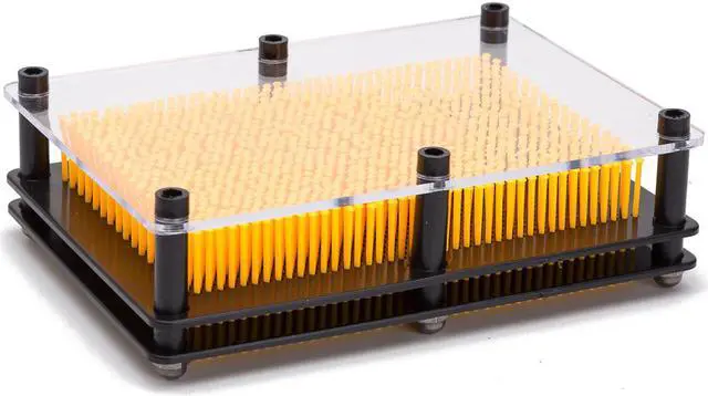 Alt view image 3 of 4 - THY COLLECTIBLES 3D Pin Art Board - Classic Pin Art Toy Sculpture Pin Impression Mold 3-Dimensional 5" x 7" (Yellow)