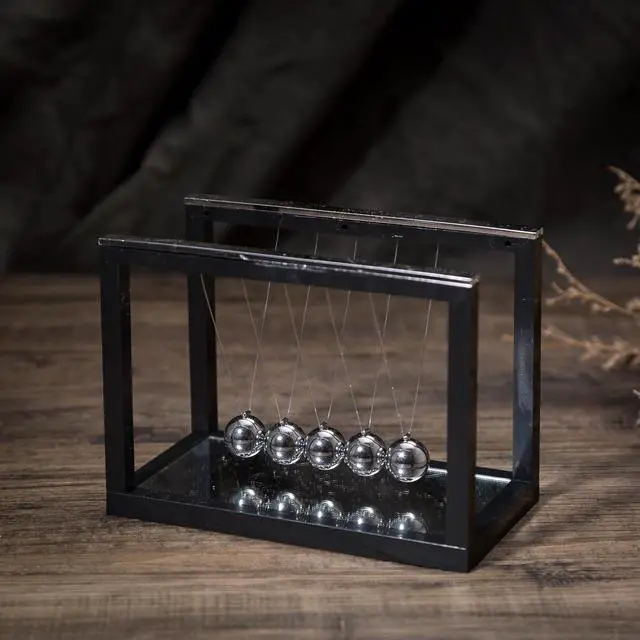 Alt view image 4 of 4 - THY COLLECTIBLES Newtons Cradle Balance Balls with Mirror Desk Top Decoration Kinetic Motion Toy for Home and Office