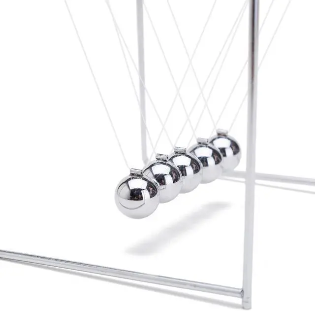 Alt view image 2 of 3 - THY COLLECTIBLES Unique Stainless Steel Newtons Cradle Balance Balls 4.5 inch Desk Top Decoration Kinetic Motion Toy for Home and Office