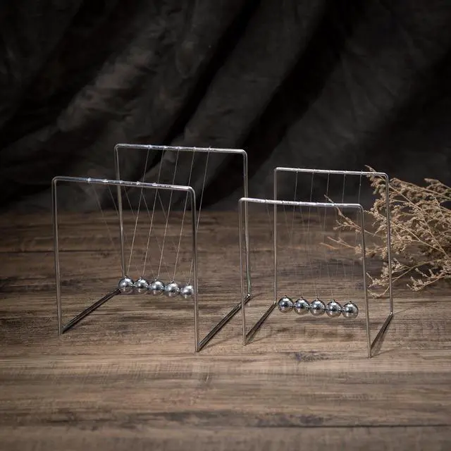 Alt view image 3 of 3 - THY COLLECTIBLES Unique Stainless Steel Newtons Cradle Balance Balls 4.5 inch Desk Top Decoration Kinetic Motion Toy for Home and Office