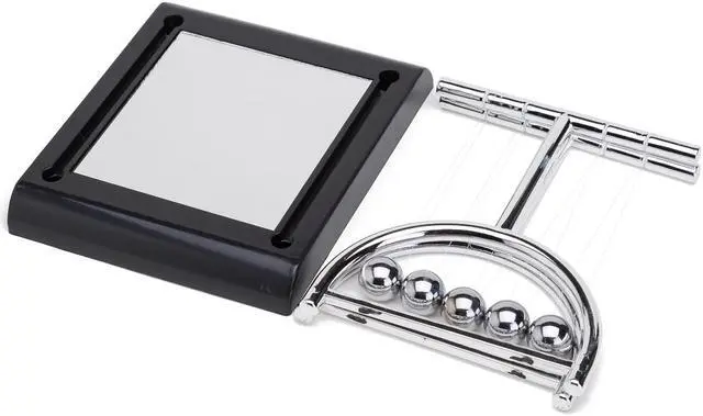 Alt view image 3 of 4 - THY COLLECTIBLES Unique Semicircle Newtons Cradle Balance Balls with Mirror 5.5 inch Desk Top Decoration Kinetic Motion Toy for Home and Office