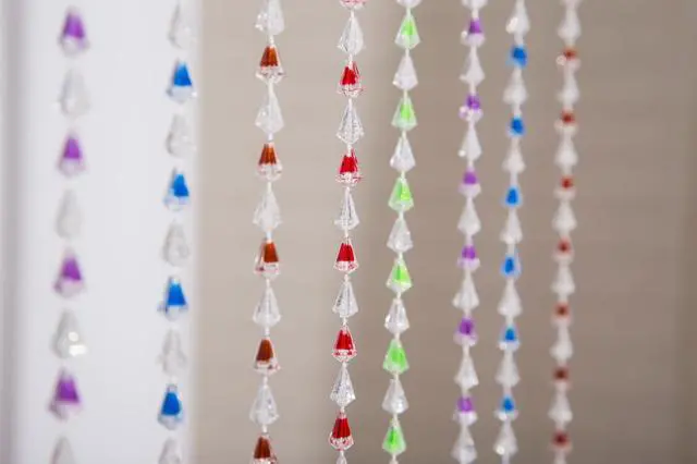 Alt view image 2 of 2 - THY COLLECTIBLES Beautiful Home Decor Acrylic Beaded Curtain Door Screen Divider - Acrylic Rainbow Teardrop